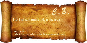 Czimbalmos Barbara névjegykártya